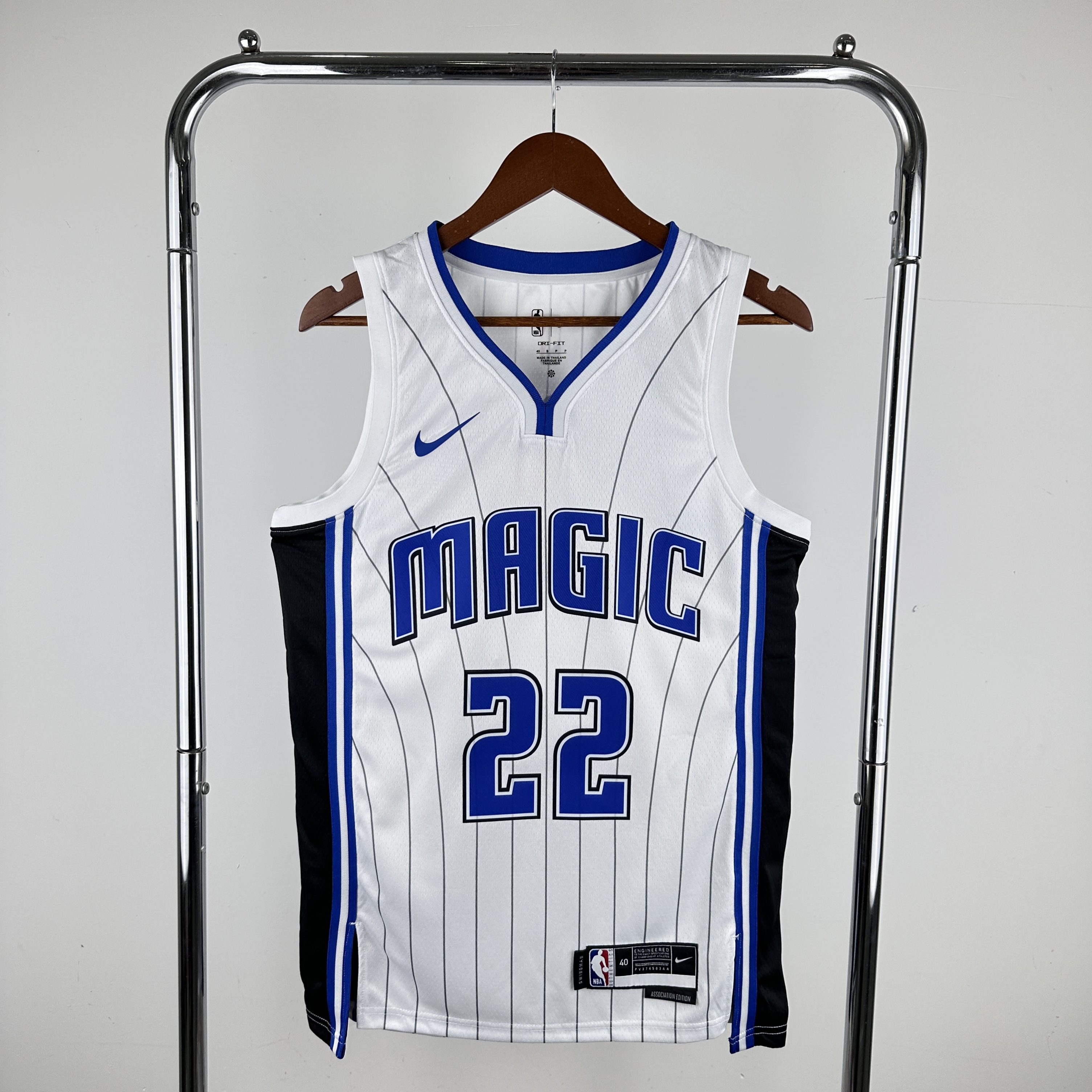 Men Orlando Magic #22 Wagner White stripe Nike 2024 NBA Jersey->orlando magic->NBA Jersey